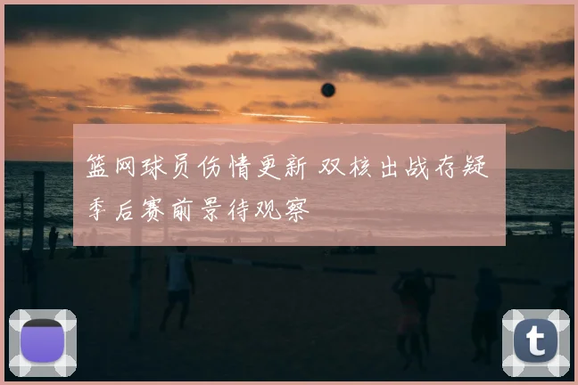 篮网球员伤情更新 双核出战存疑 季后赛前景待观察